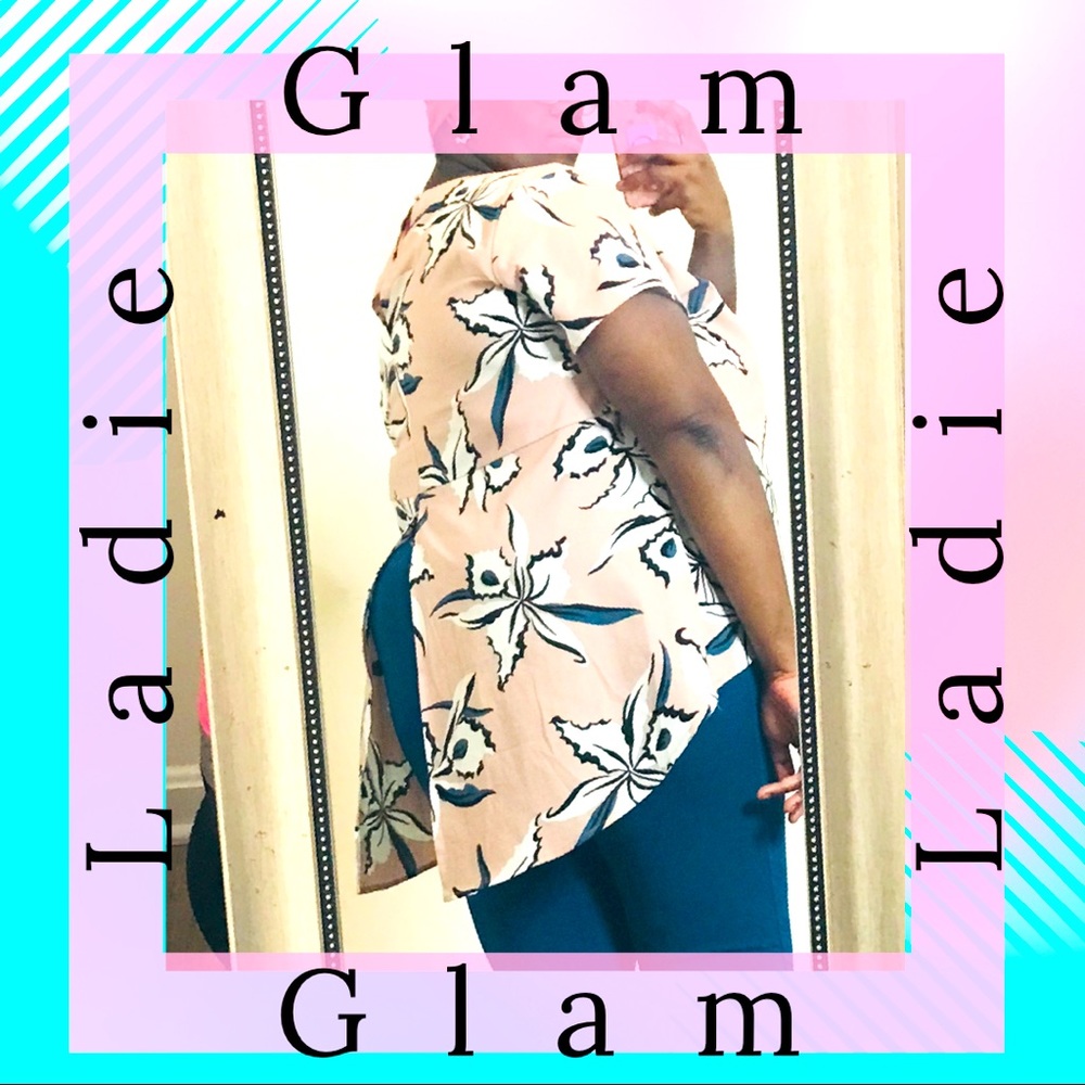 2X ALICE & YOU Floral Split Top (Plus Size)